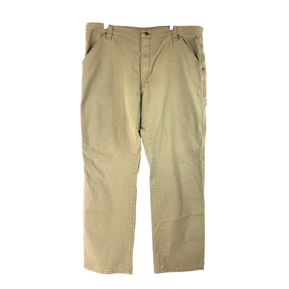 Wrangler Work Pants Mens 40x30 Beige Green Jeans Cargo Hammer Strap Pockets - Picture 1 of 11